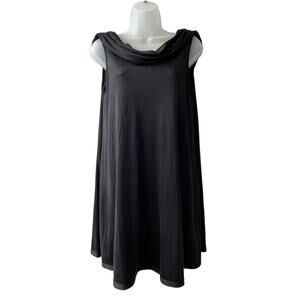 Jay Godfrey Black Silk Jersey Swing Dress with Keyhole Back Size 4